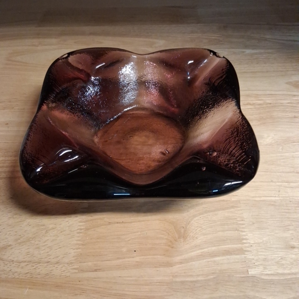 Elegant Amathyst Purple Art Glass Ashtray Ci